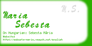 maria sebesta business card